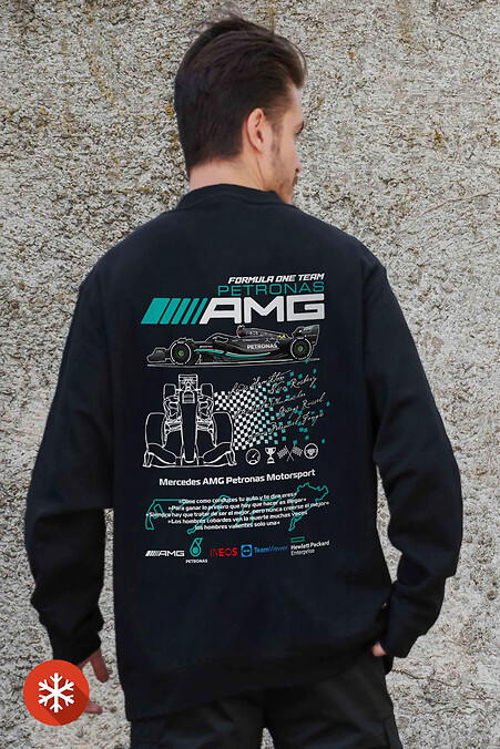 Herren Sweatshirt in Übergröße mit Fleece-Aufdruck AMG Schwarz. Sweatshirts, Sweatshirts. Farbe: das schwarze. #8055578