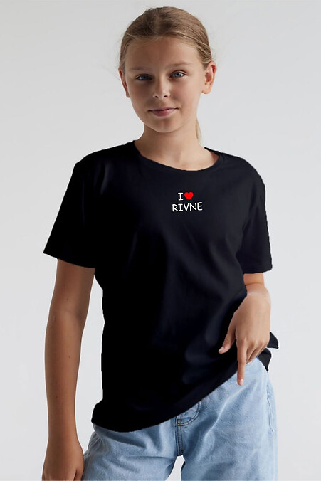 Детская футболка с принтом "I love Rivne", черный - #9001578