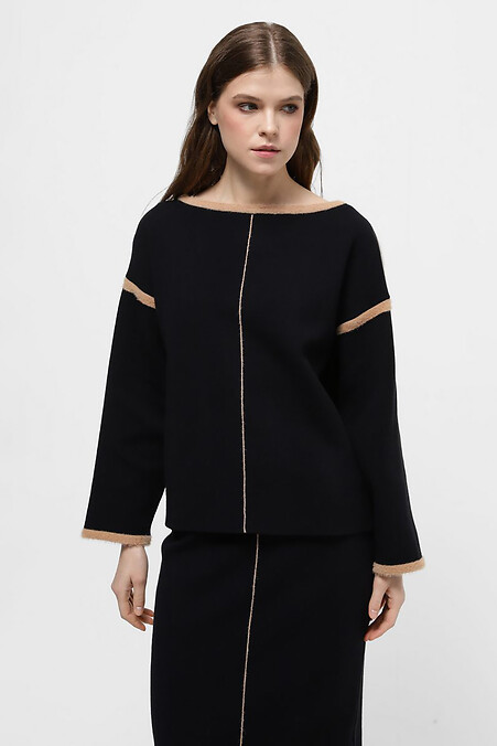 Schwarzer Strickanzug für Damen. Anzüge. Farbe: das schwarze. #4038580