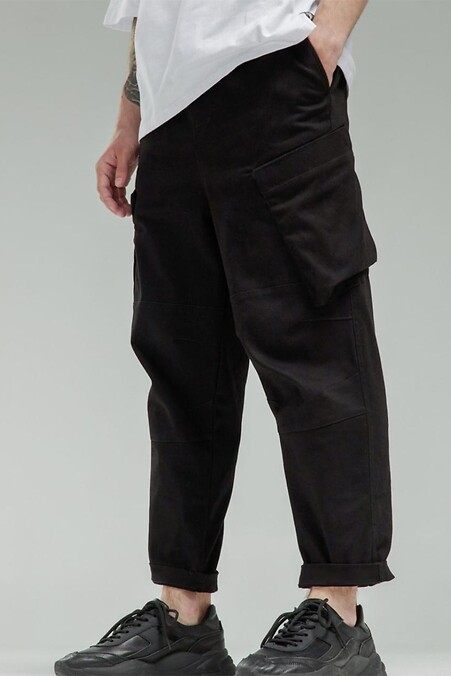 Cargo pants made of cotton "Tech", black - #8037581