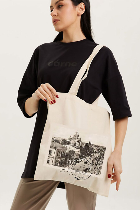 Beige Shopper-Tasche „Historisches Riwne“ - #9001582