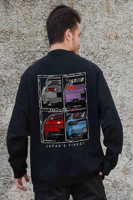 Isoliertes Herren-Sweatshirt in Übergröße aus Fleece mit Cars-Aufdruck Schwarz. Sweatshirts, Sweatshirts. Farbe: das schwarze. #8055584