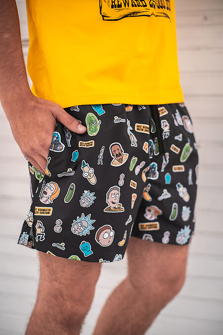 Шорты купальные Rick and Morty Custom Wear. Шорты и бриджи. Цвет: черный. #8025586