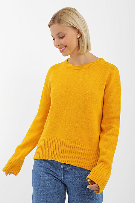 Gelber Damenpullover. Jacken und Pullover. Farbe: gelb. #4038592