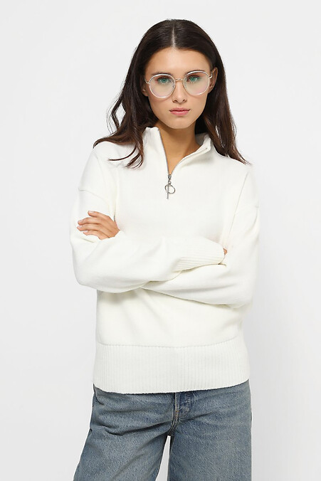 Weißer Damenpullover. Jacken und Pullover. Farbe: weiß. #4038594