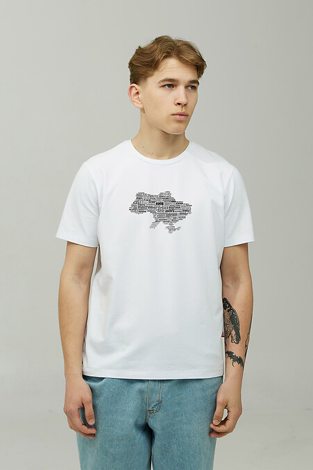 Herren-T-Shirt Україна_карта. T-Shirts. Farbe: weiß. #9000596