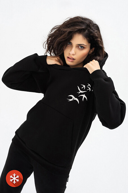 MILLI Hoodie "Schwalben", schwarz - #9001596