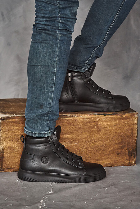 Men's leather winter sneakers - #8019599