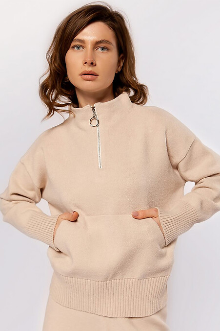 Damenpullover in hellbeiger Farbe.. Jacken und Pullover. Farbe: beige. #4038601