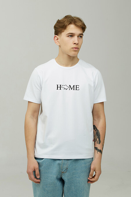 Man's T-shirt HOME_ukr. T-shirts. Color: white. #9000601