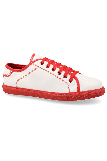 Weiße rote Smith-Sneakers. Turnschuhe. Farbe: weiß. #4012603
