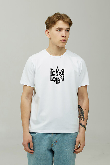 Man's T-shirt Героям_Слава. T-shirts. Color: white. #9000610