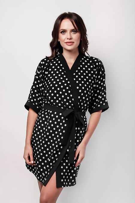 Women's bathrobe. Night, home. Color: black. #4026621