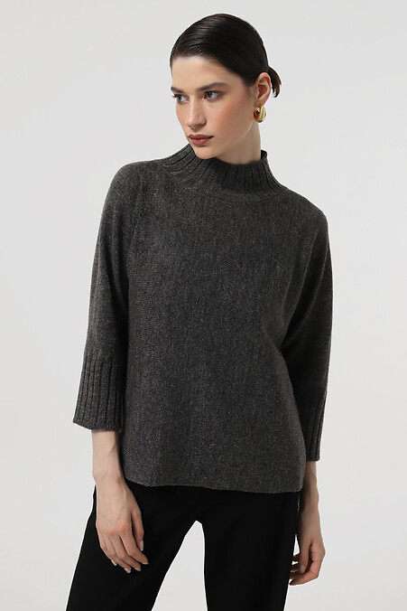 Dunkelgrauer Damenpullover - #4038621