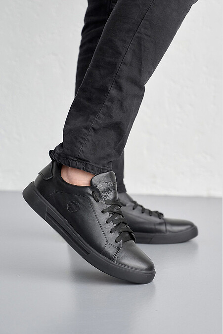 Men's leather sneakers for spring and autumn. - #8019623