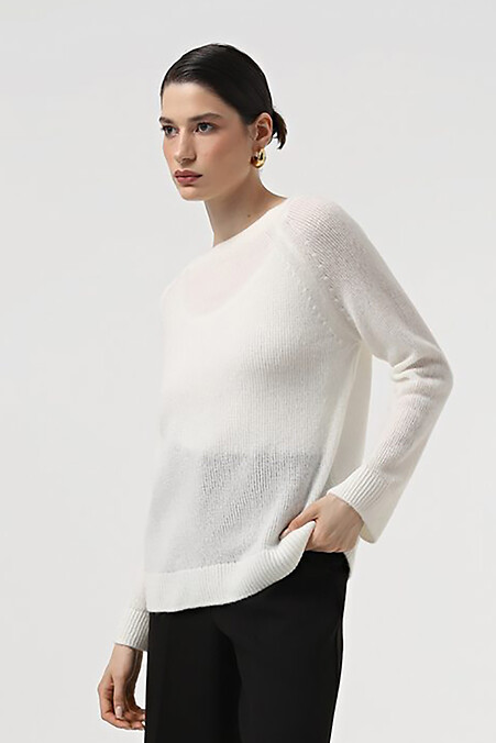 Weißer Damenpullover. Jacken und Pullover. Farbe: weiß. #4038625