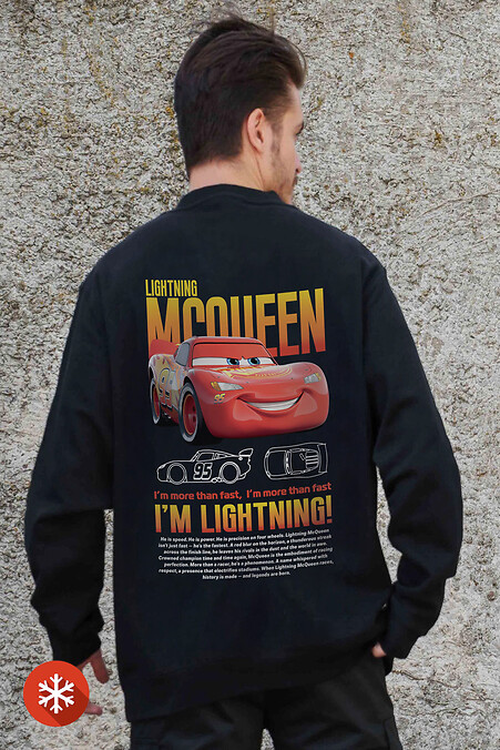 Herren Sweatshirt aus Fleece in Übergröße mit Mcqueen-Aufdruck Schwarz - #8055630