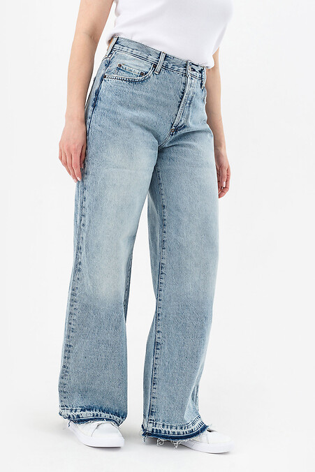 Jeans mit weitem Bein für Damen. Jeans. Farbe: blau. #4014632