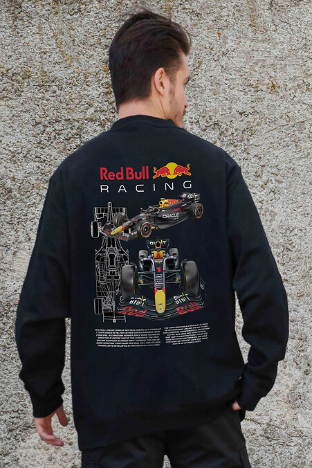 Isoliertes Fleece-Sweatshirt in Übergröße für Herren mit Redbull-Aufdruck Schwarz - #8055642