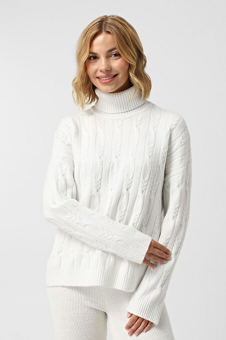 Weißer Damenpullover. Jacken und Pullover. Farbe: weiß. #4038648