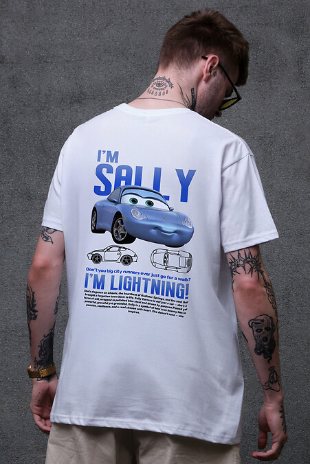 Men's Oversized T-Shirt With Sally White Print - #8049658