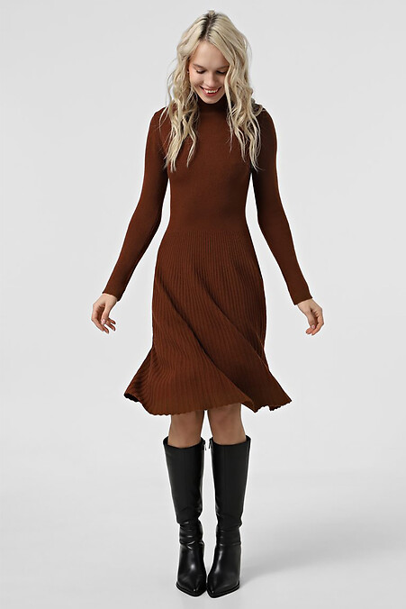 Braunes Strickkleid für Damen - #4038664