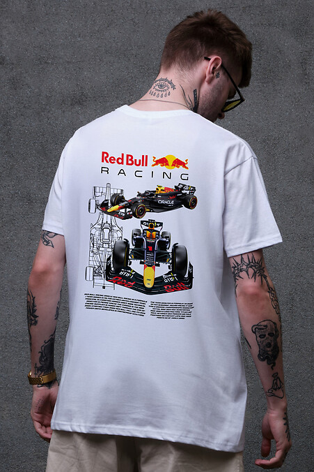 Men's Oversized T-Shirt With Redbull White Print - #8049666