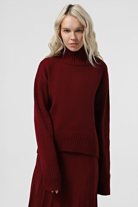 Damen-Strickpullover in Burgunderrot - #4038667