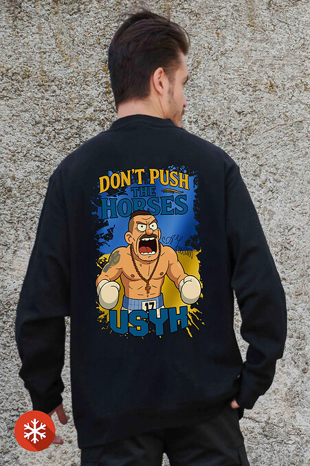Isoliertes Herren-Sweatshirt in Übergröße aus Fleece mit Usyk-Aufdruck Schwarz. Sweatshirts, Sweatshirts. Farbe: das schwarze. #8055668