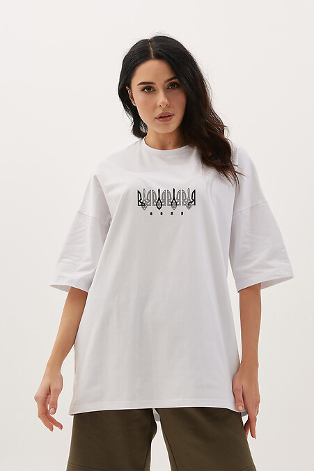 T-shirt oversize ВОЛЯ_Герби. T-shirty. Kolor: biały. #9000671