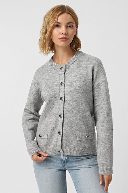 Graue Strickjacke für Damen - #4038680