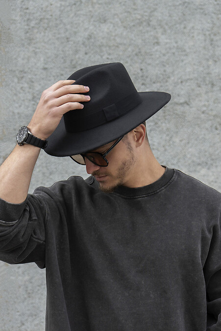 Чоловічий Капелюх Fedora З Стрічкою Black - #8049688