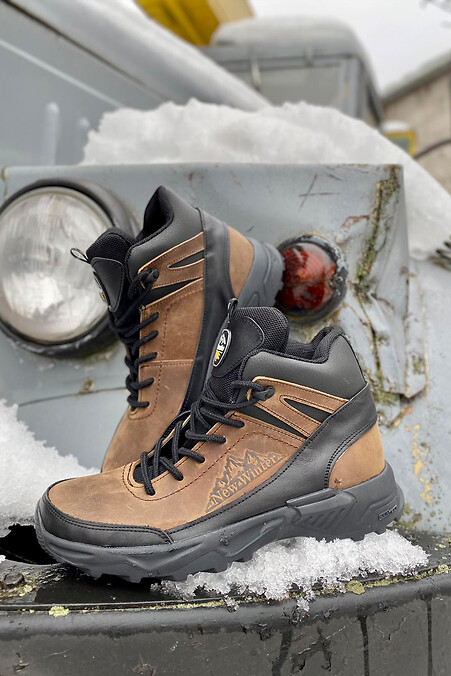 Men's leather winter sneakers Emirro 124. Sneakers. Color: brown. #8019691