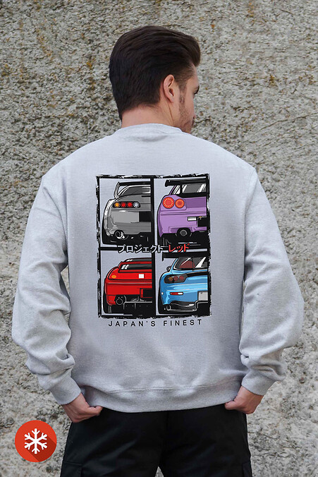 Isoliertes Fleece-Sweatshirt in Übergröße für Herren mit grauem Cars-Aufdruck - #8055692