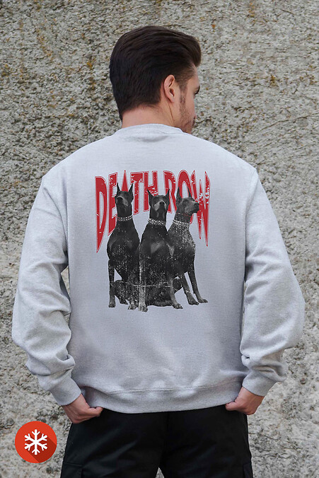 Isoliertes Herren-Sweatshirt aus Fleece in Übergröße mit Aufdruck Deadly Gray - #8055700