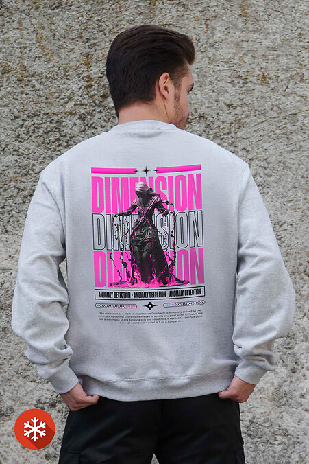 Isoliertes Fleece-Sweatshirt in Übergröße für Männer mit Dimension Gray-Aufdruck - #8055702