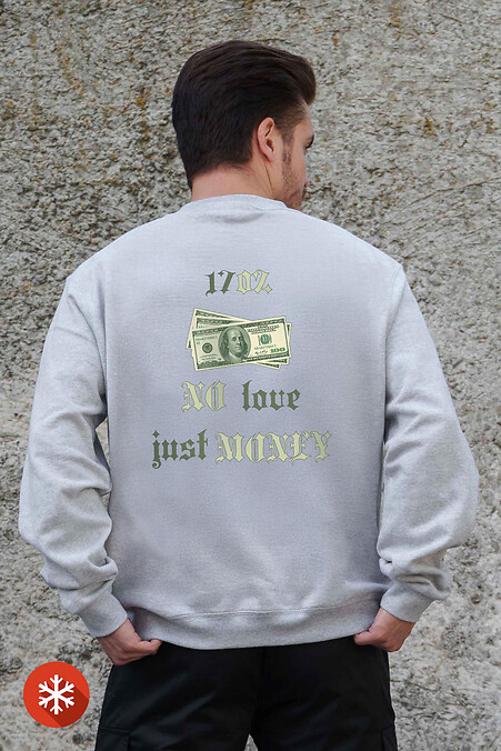 Herren Sweatshirt aus isoliertem Fleece in Übergröße mit Aufdruck Dollar Gray - #8055704