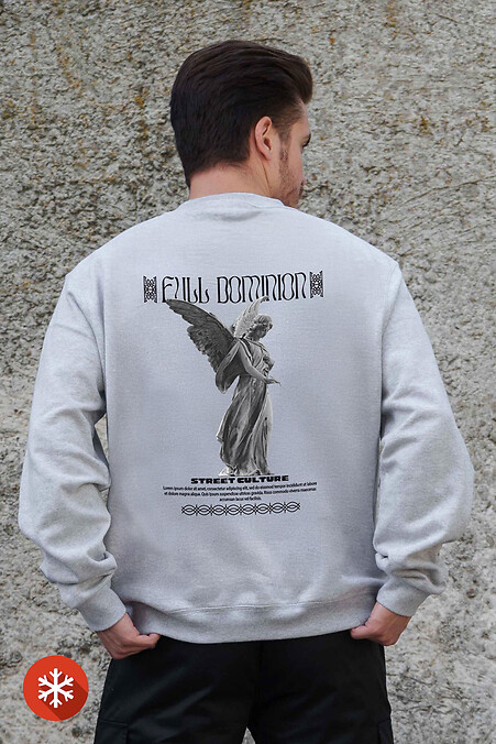 Isoliertes Fleece-Sweatshirt in Übergröße für Herren mit Dominion Gray-Aufdruck - #8055706