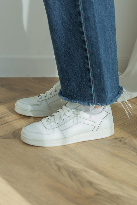 White leather sneakers. sneakers. Color: white. #4205707