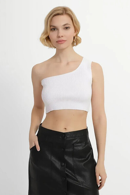 One-Shoulder-Strickoberteil für Damen in weiß. T-Shirts. Farbe: weiß. #4038711