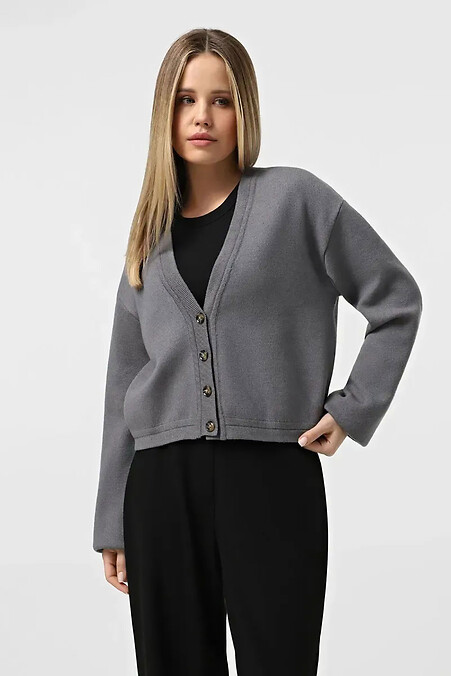 Gestrickte Damen-Strickjacke in Grau - #4038727