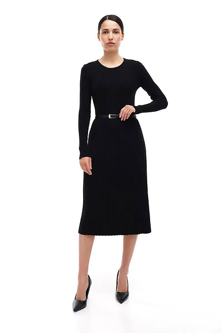 Women's knitted dress black - #4038730