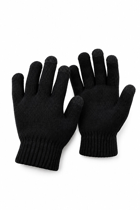 Унісекс Чорні Теплі Сенсорні Перчатки Для Смартфона Without Touch - #8056734
