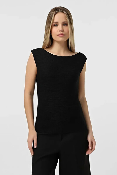 Gestricktes Damen Tanktop in Schwarz - #4038739