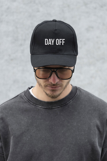 Men's Trucker Baseball Cap With DayOff Print Black - #8049745