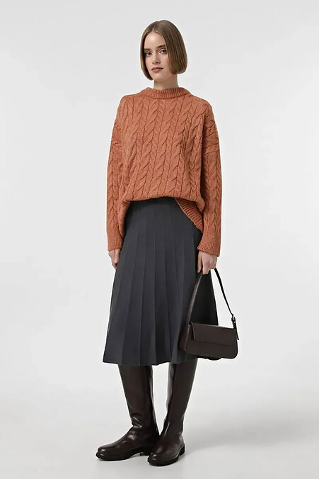 Knitted women's skirt in dark gray. Skirts. Color: gray. #4038746