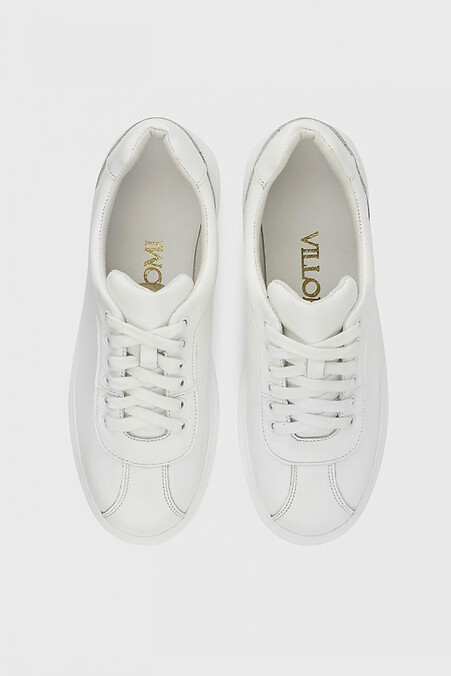 Klassischer Damen-Sneaker aus echtem Leder. Turnschuhe. Farbe: weiß. #4205748