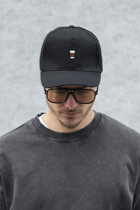 Men's Trucker Baseball Cap With Coffee Black Print - #8049749