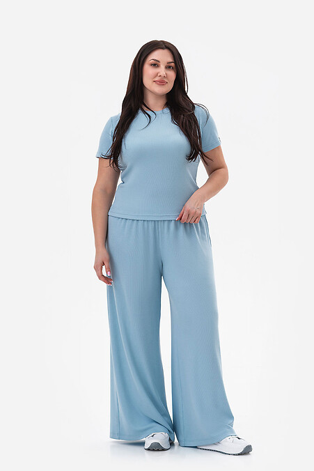 Women's ribbed suit in light blue - #3034750