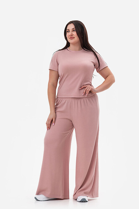 Women's pink ribbed suit - #3034751